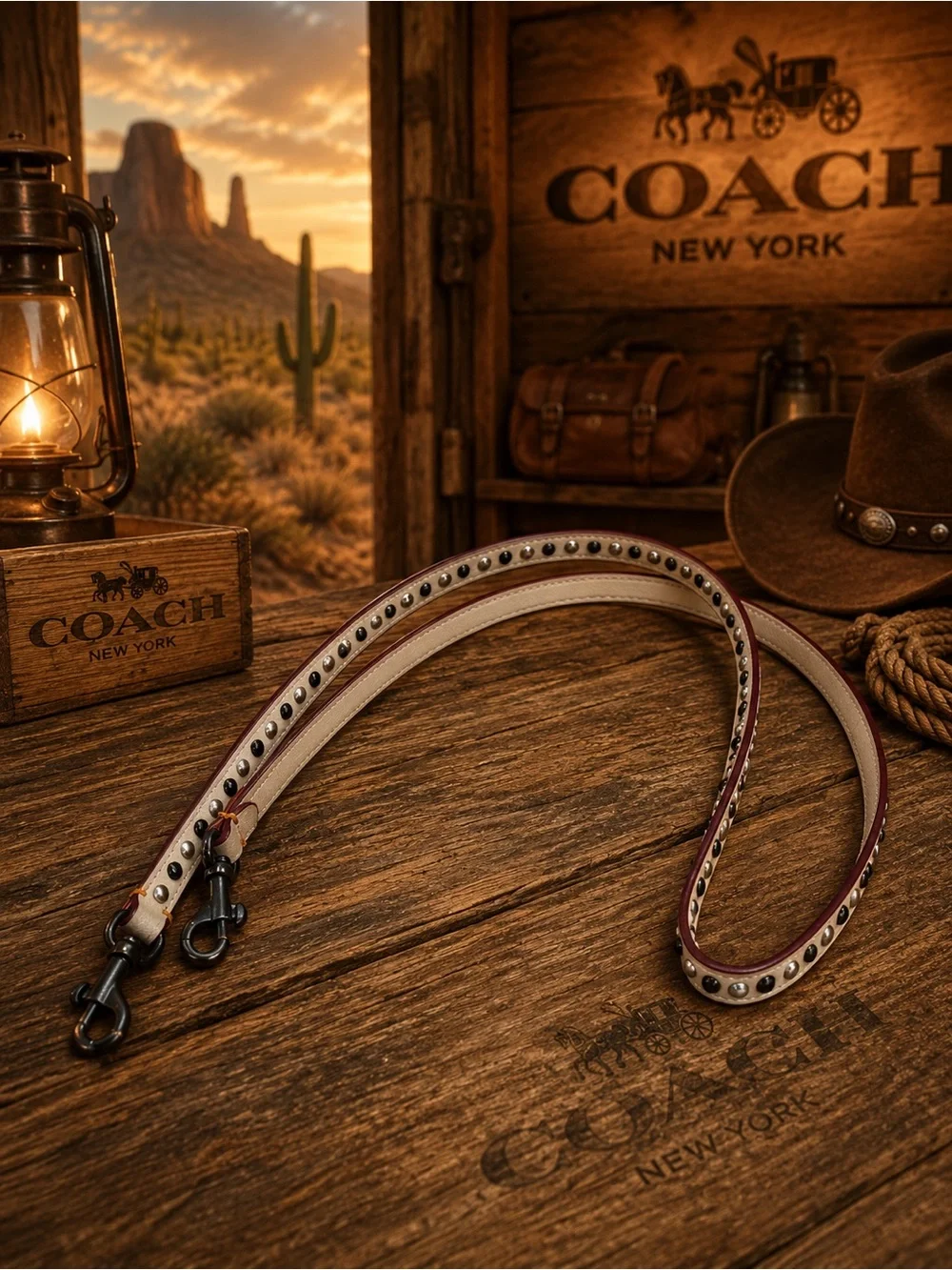Coach 1941 Western Rivet Saddle Bag, crafted in smooth chalk-white glovetanned